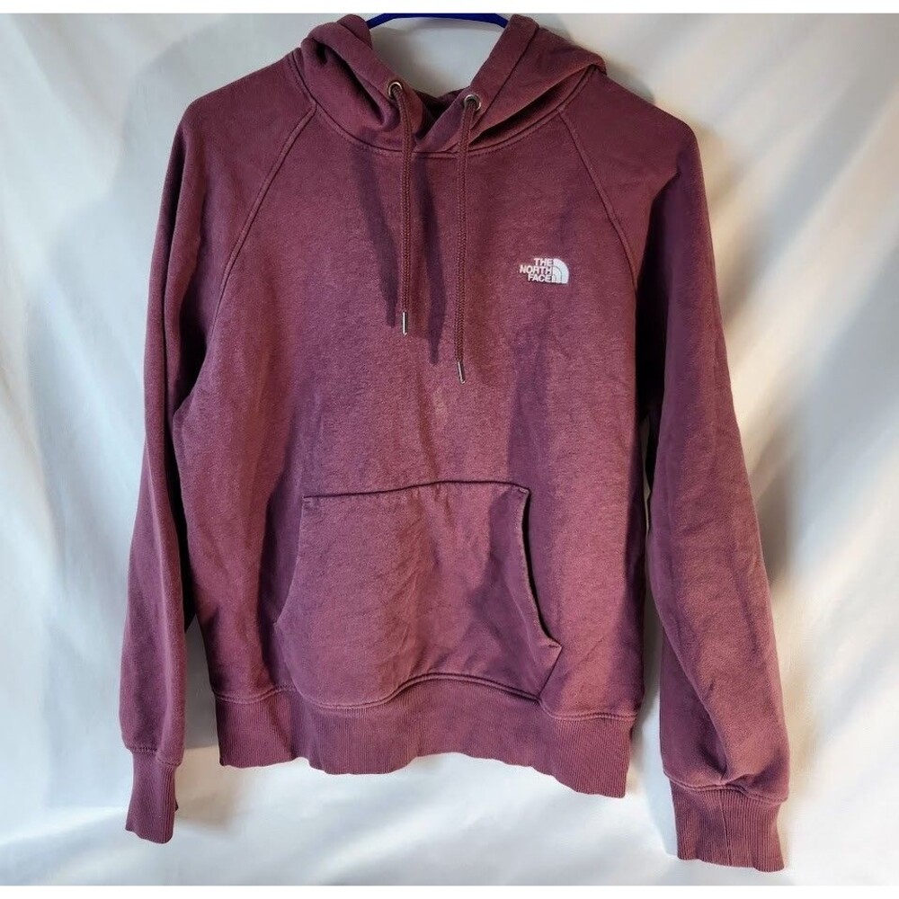 The North Face Womens Small Burgundy Pullover Hoodie Long Sleeve Logo Sweatshirt
